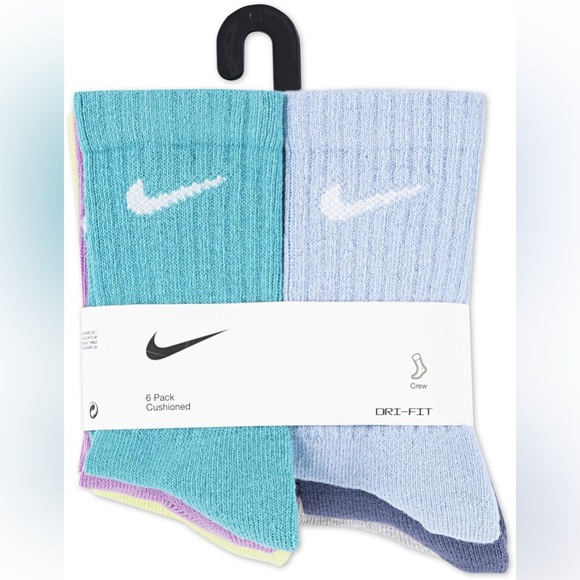 Nike Kids Vibrant Crew Socks - Set of 6. Size 10C-3Y. NWT! - Picture 3 of 5